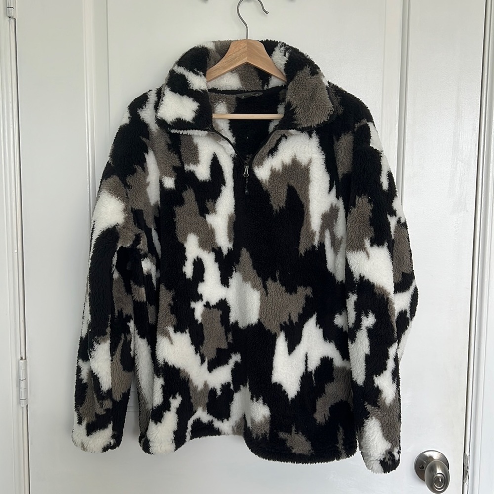 Ultra soft plush 1/4 zip pullover sweater